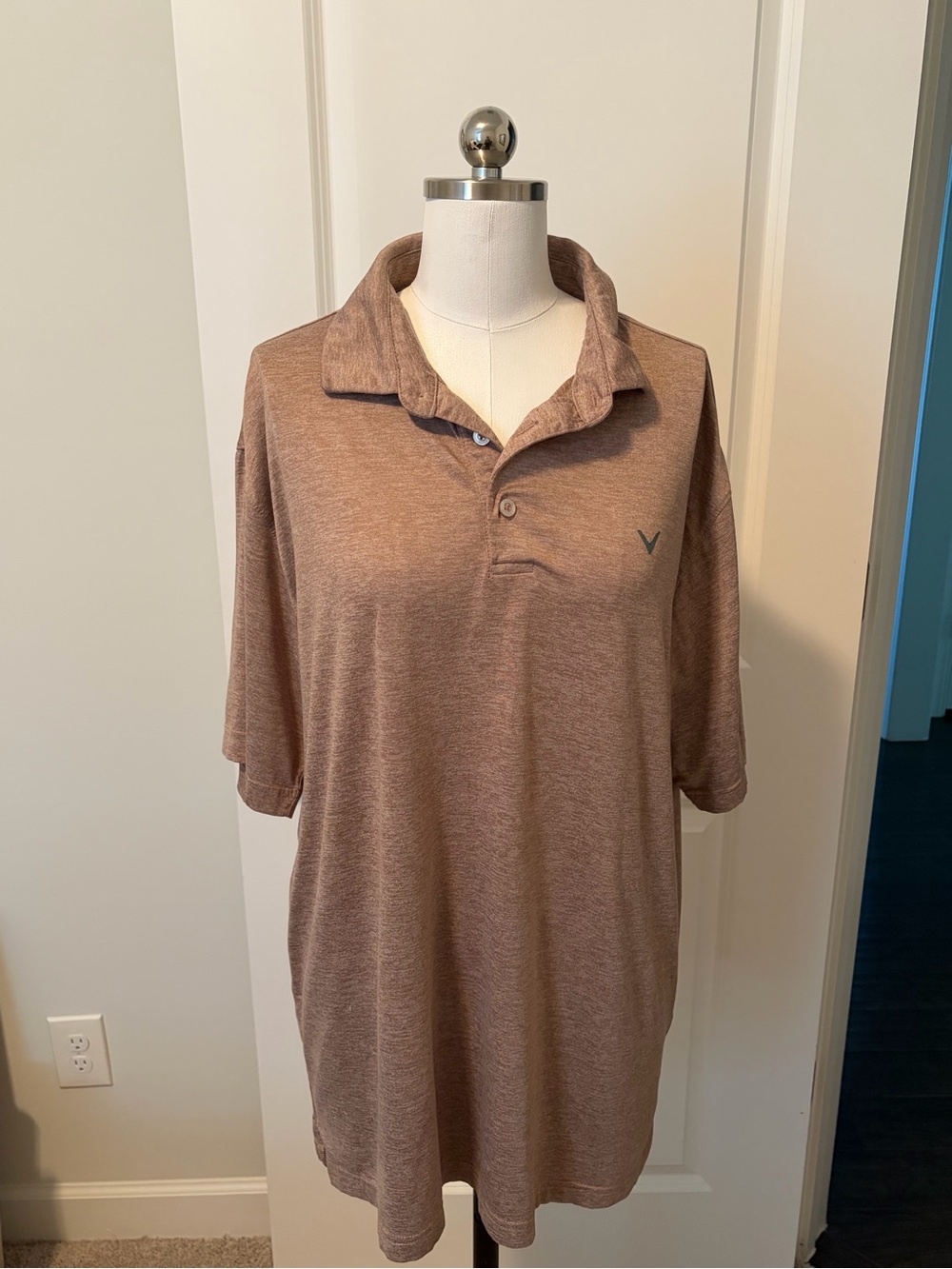 Callaway Men's Polo in Heather Tan-Brown